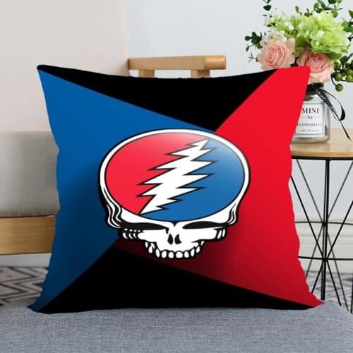 New Arrival Grateful Dead Pillowcase Bedroom Home Decorative Gift Pillow Cover Square Zipper Pillow Cases 40x40,45x45 Satin Soft