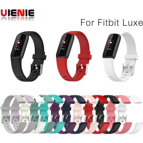 Silicone Wrist Strap For Fitbit Luxe SmartWatch Band For Fitbit Luxe Soft Sports Bracelet Adjustable Loop Replacement Watch Belt