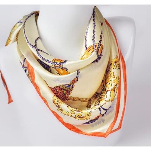 Square Silk Scarf Neckerchief 65*65cm Hangzhou Silk Kerchief Wraps for Ladies Printed Bandana 100% Real Silk Square Neck Scarves