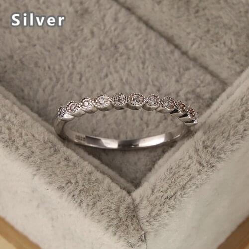 Popular fashion 925 sterling silver ms contracted engagement ring rose platinum zircon crystal jewelry gifts