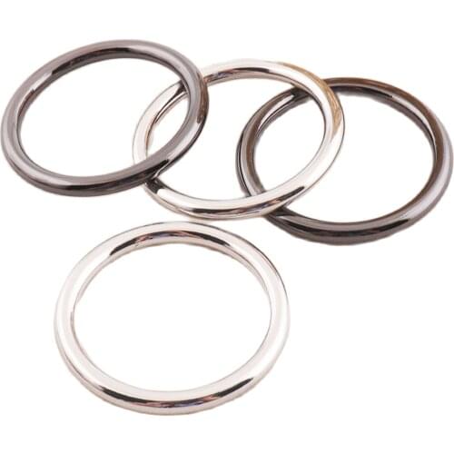8 PCS Gunmetal Silver O rings Buckles Choker Belt Collar Chain Leather Belt Clasp Handbag Key Chains Purse Straps 30MM O ring