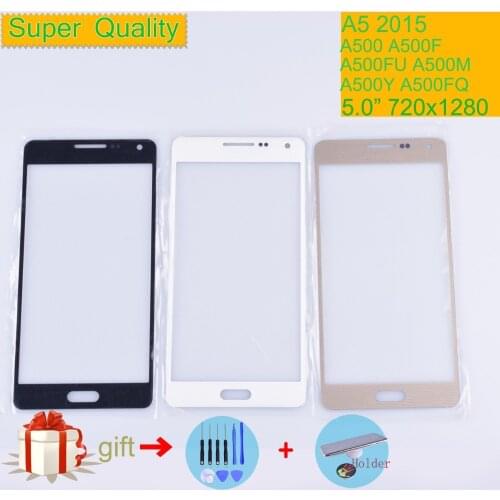 For Samsung Galaxy A5 2015 A500 A500F A500FU A500M A500Y A500FQ Touch Screen Front Glass Panel A5 LTE TouchScreen Outer Lens