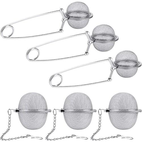 6PC Tea Ball Infuser Stainless Steel Mesh Tea Strainer to Filter Tea, Used for Brewing Loose Leaf Tea and Spices