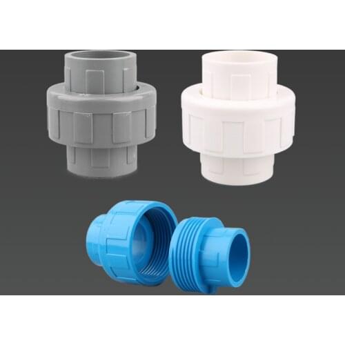 1pc PVC Union 20 25 32 40 50mm Equal Coupling Water Pipe Straight Connector For Garden Irrigation Aquarium Fish Tank Fittings
