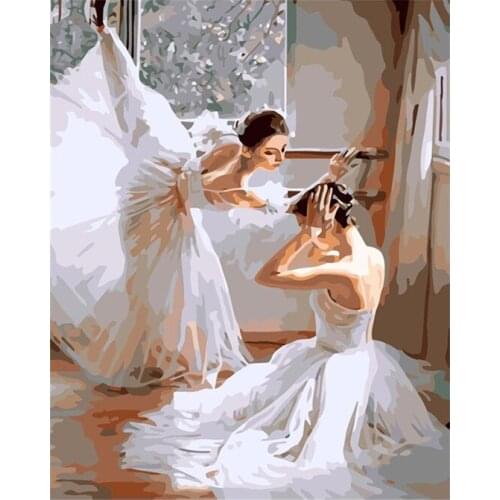 Tetasal DIY Painting by Numbers For Adults Kits Gift Digita Oil Paint Dropshipping On Canvas Dancing girls Home Decoration