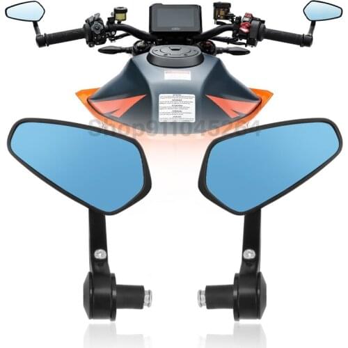 A Pair 7/8'' 22mm Universal Aluminum Motorcycle Bar End Side Rear View Mirror For Harley Cruiser For BMW For Victory