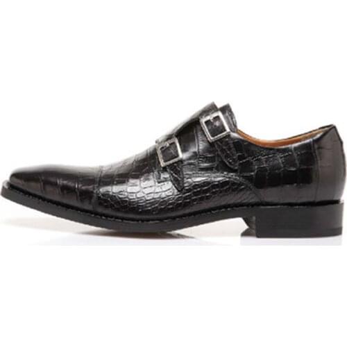 Hubu custom high-grade Mens shoes Handmade crocodile shoes men shoes Italy import cowhide Genuine leather sole men shoes