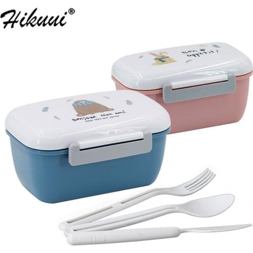 Japanese Lunch Box Bento Kids Student Cartoon Food Storage Breakfast Dinner Packed Meal SUS304 Liner Sealed Take-away Container