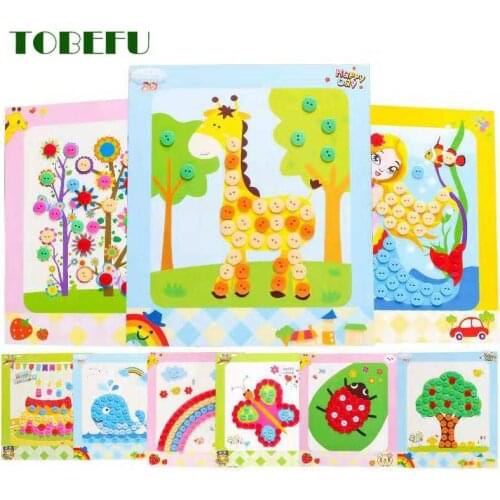 Funny Game Handmade School Art Class Painting Button Stickers Drawing Toys Craft Kids DIY For Children Early Educational