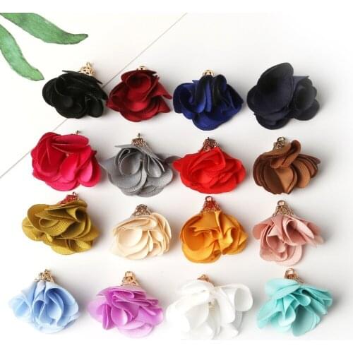 Suede Flower Tassel Charm Pendant fit Earring Keychain Garment Home Textile Curtain Curtains Accessories Dia 25mm Height 20mm