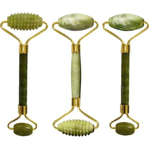 Green Jade Roller Natural Stone Face Massager Facial Massage Tool Anti Wrinkles Facial Massager Real Jade Skin Lifting Roller