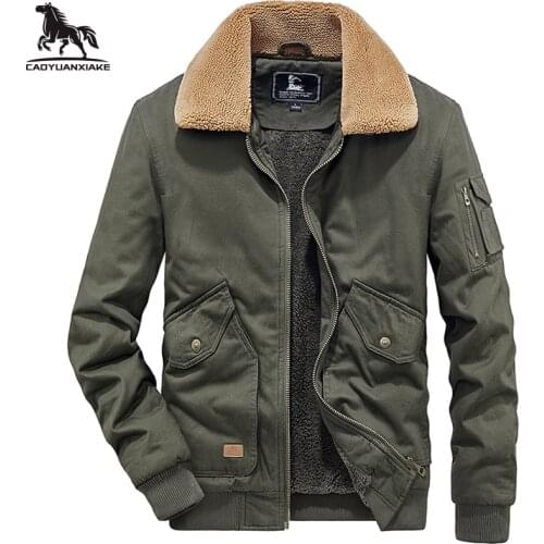 Winter Jackets men New Jacket Mens Plus velvet thickening Mens Lamb wool coats middle aged Business casual warm Water wash coat