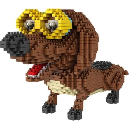 1650pcs 686-02 Dog Pet Diamond Particles Building Block Model Cute Animal Bricks Model Toy Compatible with mini Kids Gifts