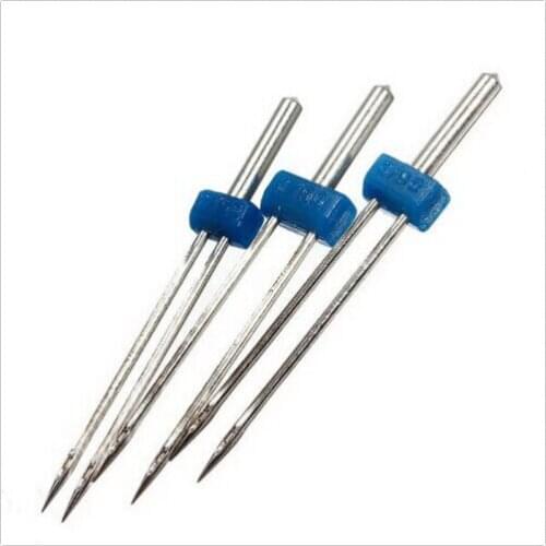 3Pcs Double Twin Needles Steel Sewing Machine Needle Sewing Needles Pins Knitting Needles Needlework Size 2.0/90-3.0/90-4.0/90