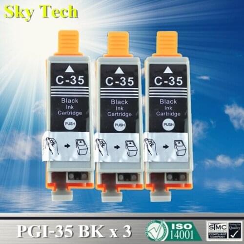 3X PGI35 Compatible Ink Cartridges For Canon PGI-35 BK For Canon IP100B IP100 mini260 mini320 / IP100 With Battery