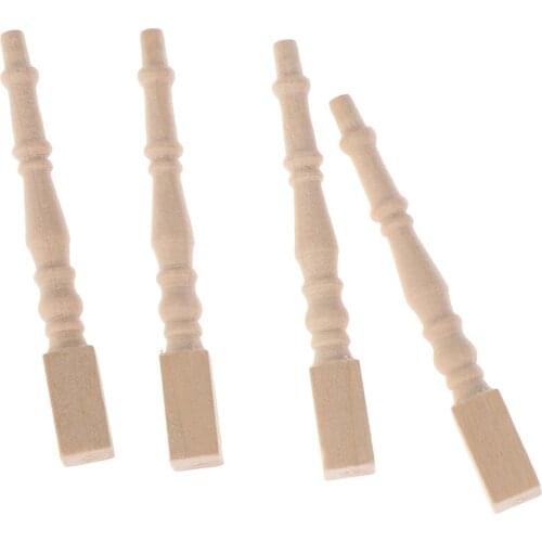 4Pcs/set Brain Game Kids Toys Dollhouse Miniature DIY Wooden 1:12 Furniture Leg Chair Table