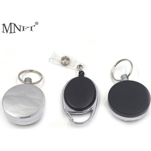 MNFT 6Pcs Fly Fishing Tool Zinger Retractor Keychain Badge Holder Retractable Reel Recoil Carabiners Clip Fishing Accessories