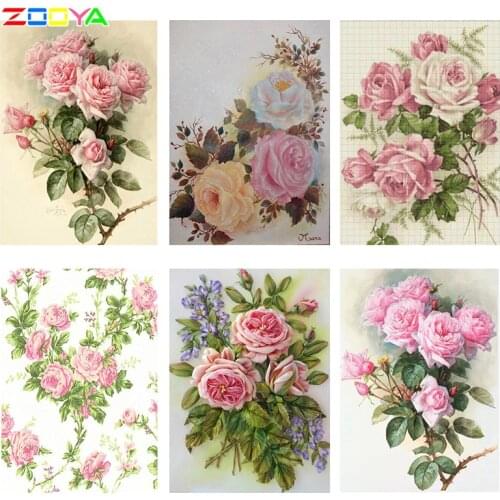 5D DIY Diamond Painting Full Drill Embroidery Cross Stitch Kit Diamond Rhinestone Decor Set Needlework Mosaic Rose BB1492