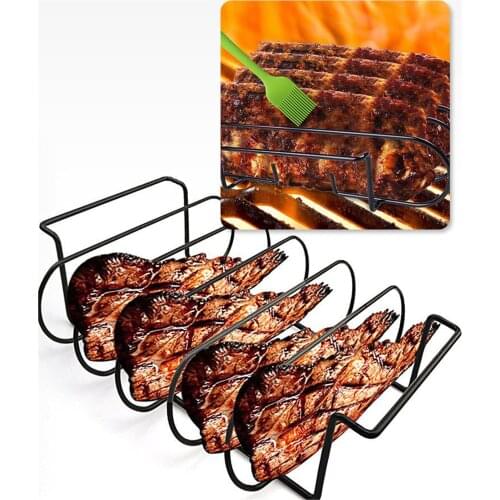 Non-stick Square Steak Rack Meat Grill Stand Roasting Rib Holder Barbecue Tool BBQ Grill Barbecue Accessories For Park Camping