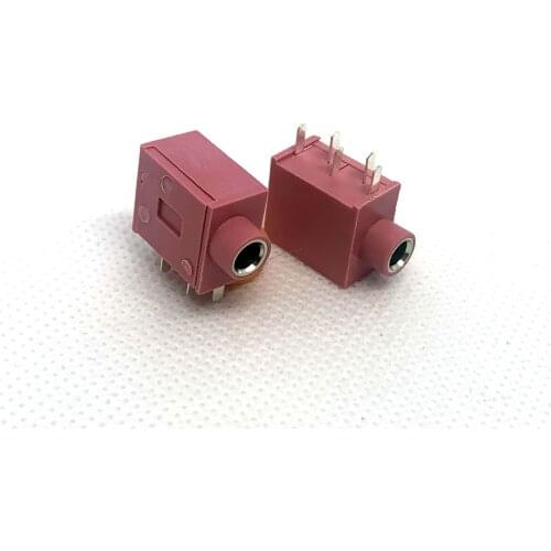 Free 10 Pcs of 3.5mm Audio Jack PJ-325 Copper Sleeve Pink Horizontal Plug-in PJ325 5pin DIP Stereo Master RHOS2.0