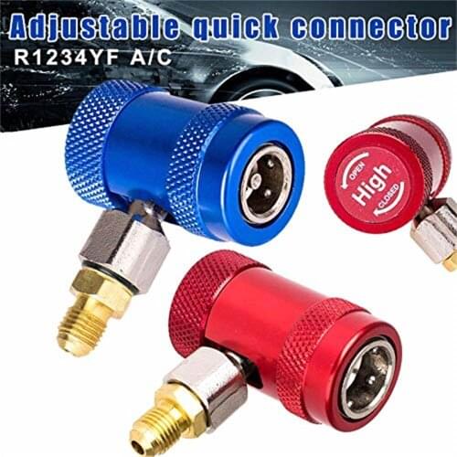 Car AC Air Conditioner High/Low Side R1234yf Quick Couplers Adapters Conversion Kit with Manual Couplers Auto Accessories