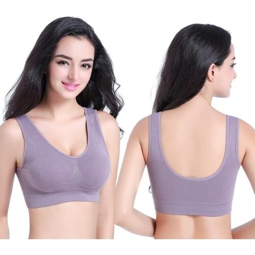 Womens seamless Top Cotton Bra No pad Brassiere Underwear chest sleep yoga sports bra vest Large Size Bralette