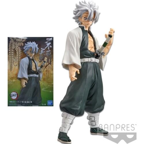 Bandai Demon Slayer Blade Anime Figure Shinazugawa Sanemi Genuine Model Animation Peripheral Action Figures Children Toys