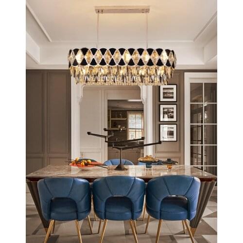 K9 Crystal Chandelier Luxury Living Room Rectangular Droplight Decorative Lighting LED Modern Fashion Lighting