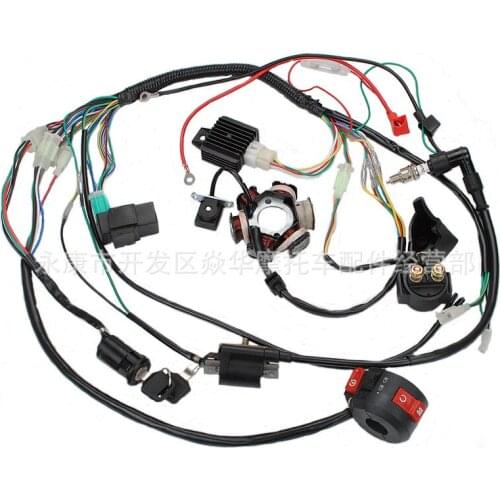 ATV CDI engine kit + wiring harness switch assembly for ATV QUAD 50-125CC