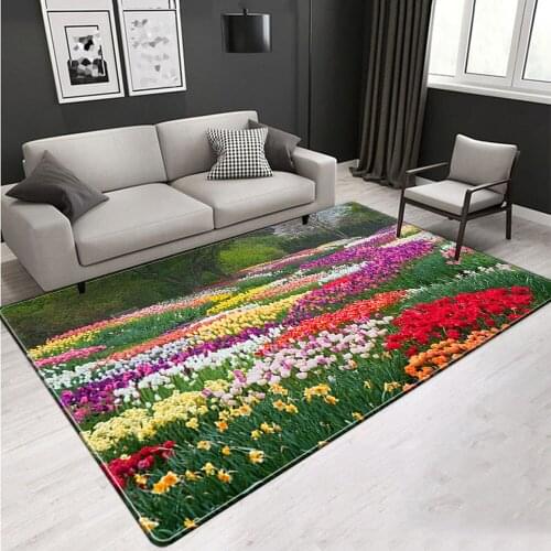 Kids Room Play Carpets for Living Room Bedroom Area Rugs Modern Flowers 3D Printed Hallway Carpet Childrens Game Tent Floor Mat