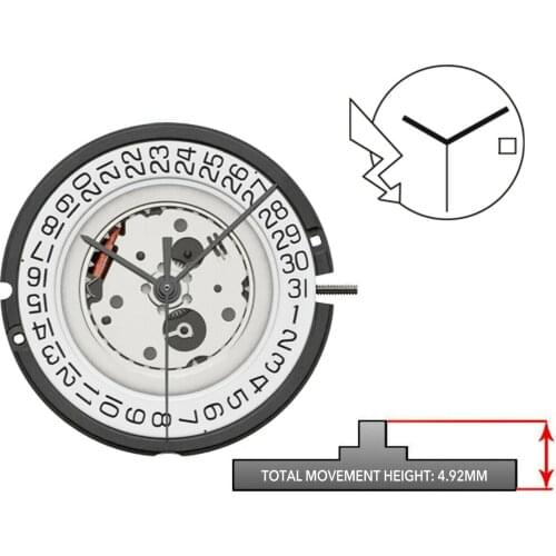 3.4mm/0.14" Thickness Quartz Watch Movement Caliber Spare Parts Replacement With Date At 3 For Swiss Made ETA 805.112 805112