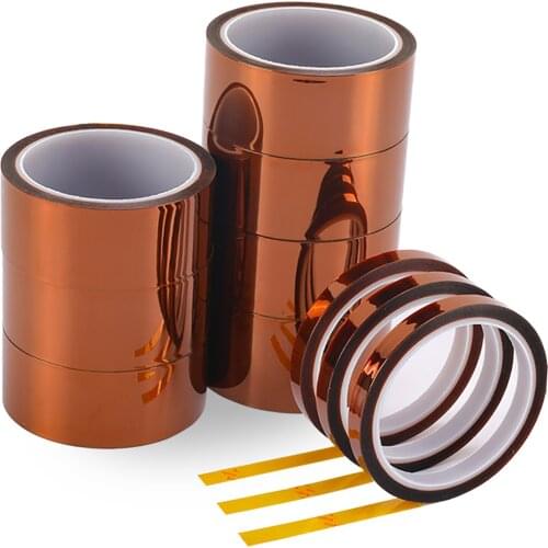 33m/Roll PI Polyimide Film Tape Heat Resistant 300℃ High Temperature Self Adhesive For 3D Printing Phone Repair