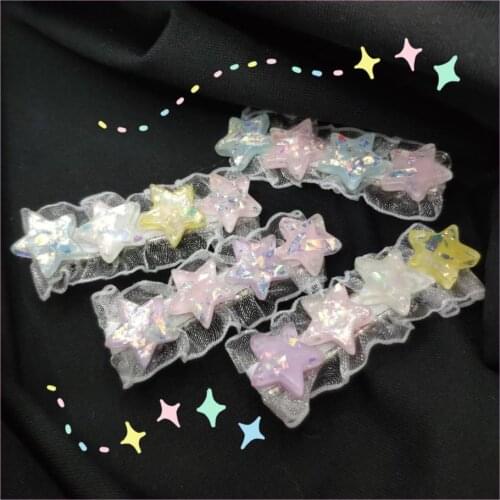 Stars Lolita Sweet Hand-Made Side Clip Harajuku Cute Lace Headwear and Hairpin
