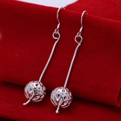 Fashion jewelry Earring For Women, Plated Earrings Snake Chain and Hollow Ball /ZZBKNXBP BBEJDDOX silver color