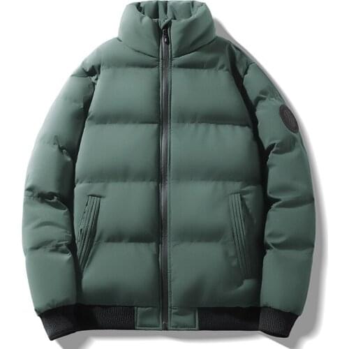 Mens Warm Parkas Streetwear Cotton Coats Slim Male Jackets Solid Windproof Padded Coat Mens Clothing Dropshipping