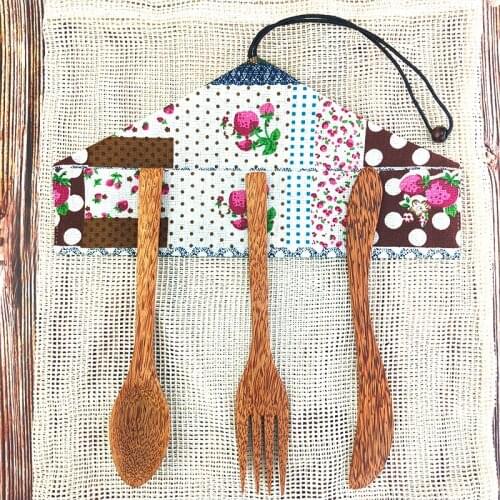 Bamboo Cutlery Set Travel Utensils Biodegradable Wooden Dinnerware Outdoor Portable Flatware Zero Waste Bamboo Tableware Set