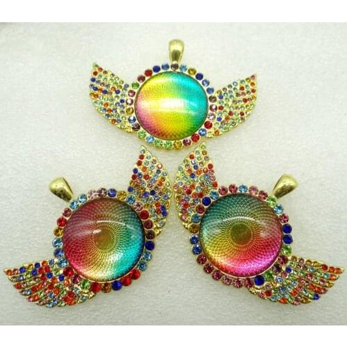 New wholesale 8PCNatural Stone Quartz Crystal sodalite Opal lapis Round Shaped Pendant Diy Jewelry Making necklace for woman man