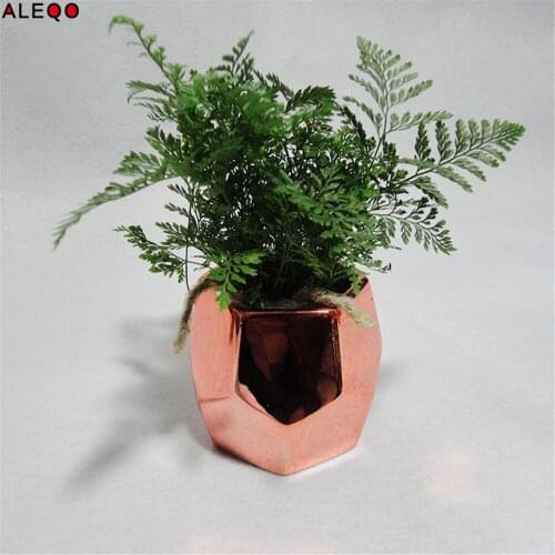 Nordic Chic Rose Gold Ceramics Storage Jar Tank Minimalist Plated Style Sundries Organizer Flower Vase Desk Storage Tin for Home