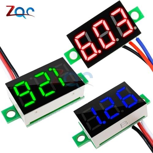 0.36 inch 0.36" DC 0-30V Super Mini LED Digital Car Voltmeter Voltage Volt Panel Meter battery monitor 3-Digital 3 Wires Colors
