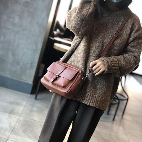 Temperament Fashion Solid Color Leather Art Head Layer Women Bag Cowhide Leisure Leisure Classic Lady Shoulder Bags