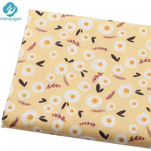 Yellow Floral 100% Cotton Fabrics for Dress Baby Crib Bed Sheet Blankets Curtain Clothes DIY Sewing Material Cloth By Meter