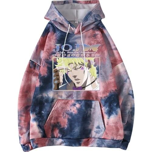 Hot Anime Jojo Bizarre Adventure Autumn and Winter Loose Hooded Sweatshirt