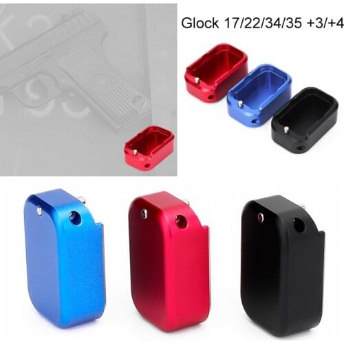 Magazine Extensions For Glock 17/22/34/35 +3/4 Tactical Small Mag Extension Base Pad Anti Pop up Hunting Accessory Free shipping