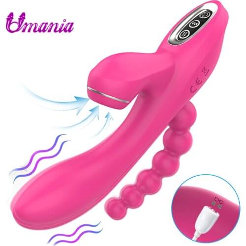 3 IN 1 Sex Toys for Women Sucking Vibrator 7 Mode Anal Vagina Clitoris Stimulator Wearable Vibrator Oral Sex Erotic Adult Toys