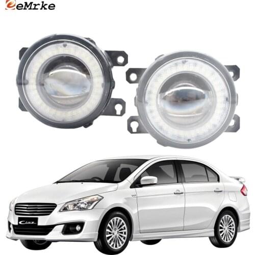 2 Pieces Car LED Lens Fog Lights Assembly Angel Eye DRL Daytime Runinng Light Lamp for Suzuki Ciaz 2014 2015 2016 2017 2018 2019