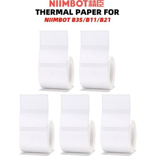 5 Roll Thermal Printing Paper Self-adhesive Paper Barcode Price Size Name Label Paper for Niimbot B3S/B11/B21 Thermal Printer