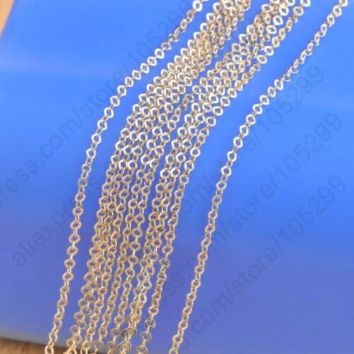 Promotions! 50PCS 18" Gold Necklace Chain Yellow Solid Gold Plate Chain Square Rolo Necklaces Sets Boby Jewelry Gift