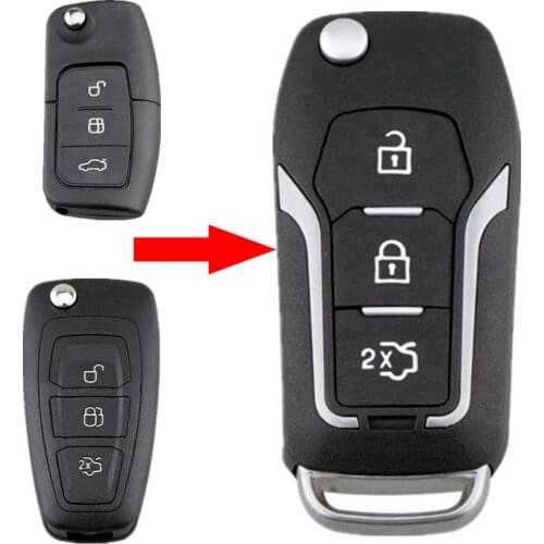 3 Button Car Modified Filp Remote Key Shell for Ford Focus Fiesta Mondeo Fusion C-Max S-Max Galaxy Fob Remote Key Case Key Cover