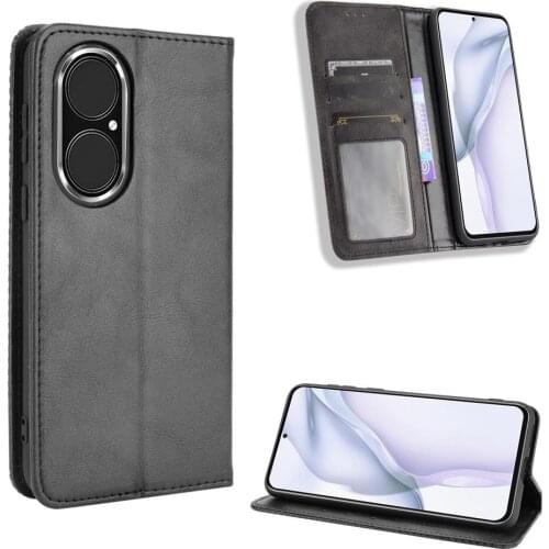 For Huawei P50 Case Luxury Flip PU Leather Wallet Magnetic Adsorption Case For Huawei P50 Pro P 50 HuaweiP50 Phone Bags