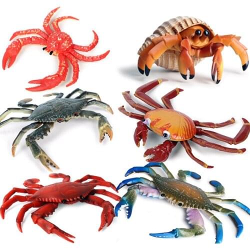 Crab Animals Model Action Figure Simulation Sea Life Action Figures Collection PVC Lovely Toy Kids Gift